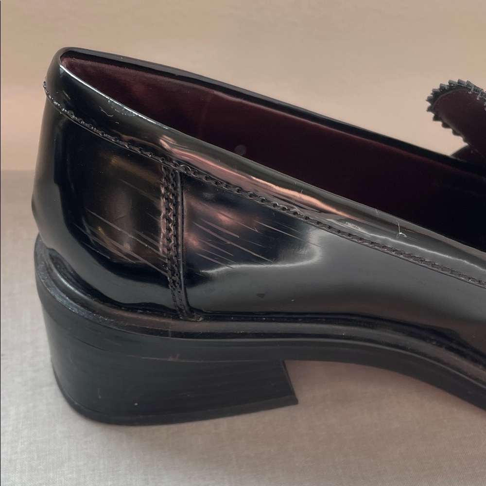 Franco Sarto Gloria Black Loafers with Gold Accent Size 7.5 - Picture 9 of 13
